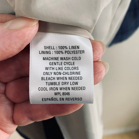 Tasso Elba Size M (39-41) Men's Linen Sport Coat Blazer Jacket Blue Plaid Career - Picture 9 of 9